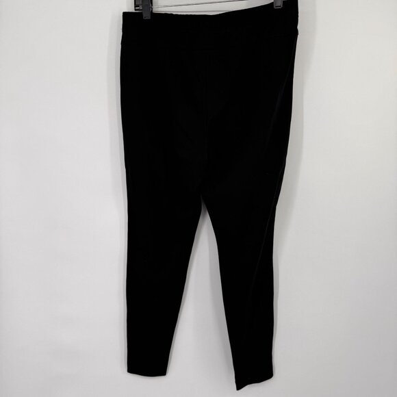 J.Jill Womens Ponte Leggings Black size Medium faux leather trim - Picture 9 of 12